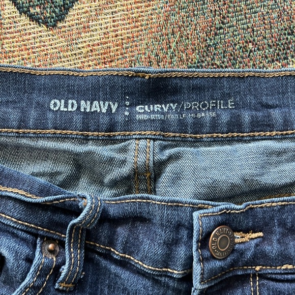 Old Navy Curvy Profile Jeans Women’s 8 Short Dark Wash Mid Rise Skinny Fit Denim - Picture 15 of 16